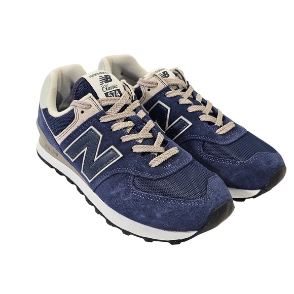 New Balance 574 Core Classic Navy Suede Sneakers Shoes Unisex Women Size 9 NWOB